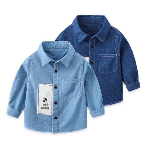 owligbaby 2020 spring children's shirt long-sleeved boy shirt digital cloth children's denim, White;black
owligbaby 2020 spring children's shirt long-sleeved boy shirt digital cloth children's denim, White;black