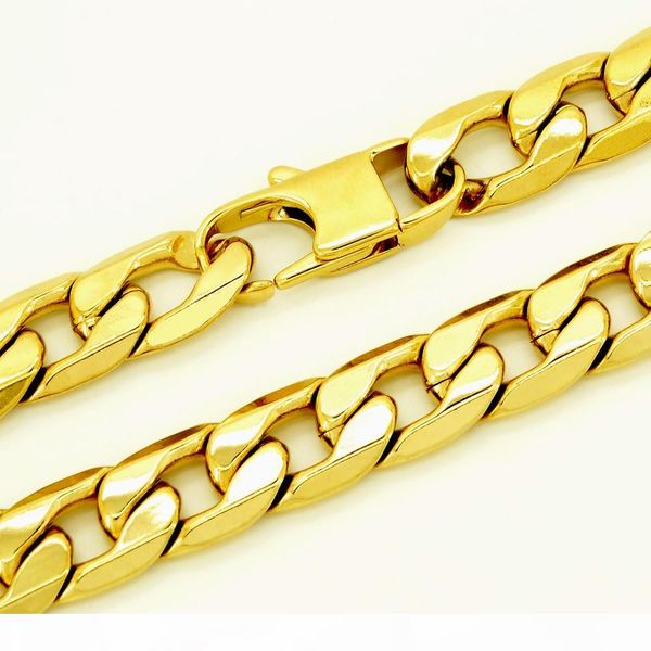 punk retro men jewelry 18k gold plated 100% stainless steel necklace t and co curb cuban chain 12 mm 18" - 36" inches, Silver
punk retro men jewelry 18k gold plated 100% stainless steel necklace t and co curb cuban chain 12 mm 18" - 36" inches, Silver