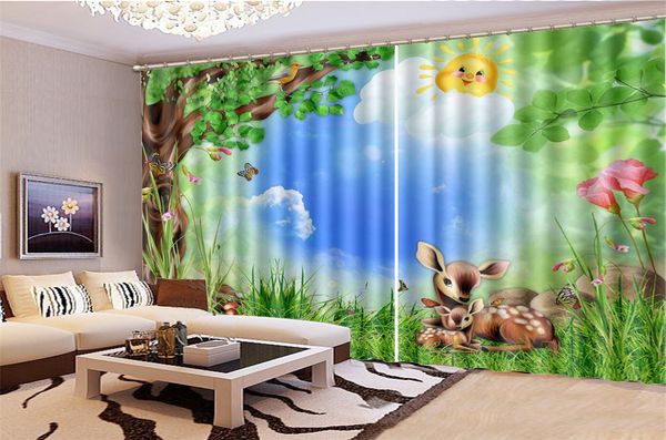 custom curtain promotion cute sika deer beautiful and practical 3d digital printing curtains
custom curtain promotion cute sika deer beautiful and practical 3d digital printing curtains