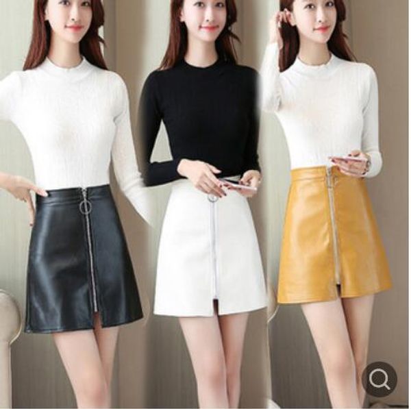 2019 summer spring casual pu leather skirt women elegant zipper mini a-line skirt lady skinny high waist skirts black
2019 summer spring casual pu leather skirt women elegant zipper mini a-line skirt lady skinny high waist skirts black