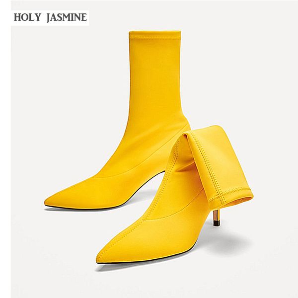 2019 new women stretch boots sock boots pointed toe elastic high slip on high heel ankle women pumps stiletto botas, Black
2019 new women stretch boots sock boots pointed toe elastic high slip on high heel ankle women pumps stiletto botas, Black