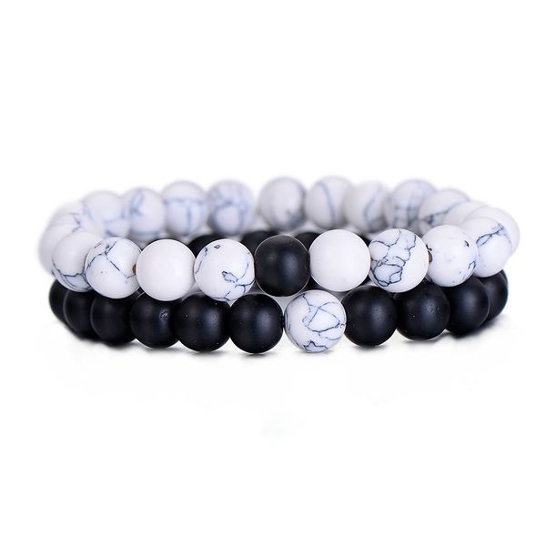 2pcs/set couples bracelet distance classic natural stone white and black yin yang beaded bracelets for men women friend hot
2pcs/set couples bracelet distance classic natural stone white and black yin yang beaded bracelets for men women friend hot