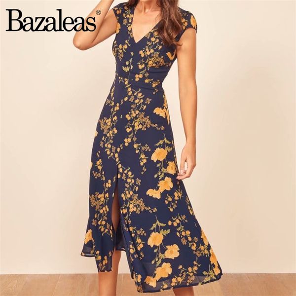 bazaleas vintage center split women dress casual retro floral print navy women midi dress france back hollow out vestido, Black;gray
bazaleas vintage center split women dress casual retro floral print navy women midi dress france back hollow out vestido, Black;gray