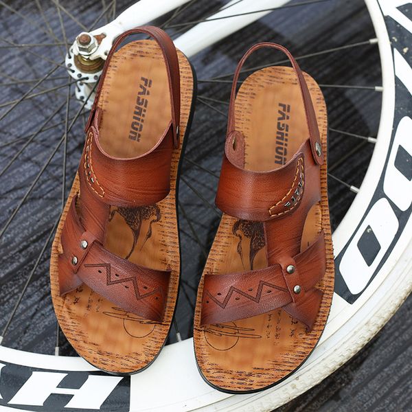 men genuine leather sandals summer classic men shoes slippers soft sandals roman comfortable walking footwear rtg5, Black
men genuine leather sandals summer classic men shoes slippers soft sandals roman comfortable walking footwear rtg5, Black