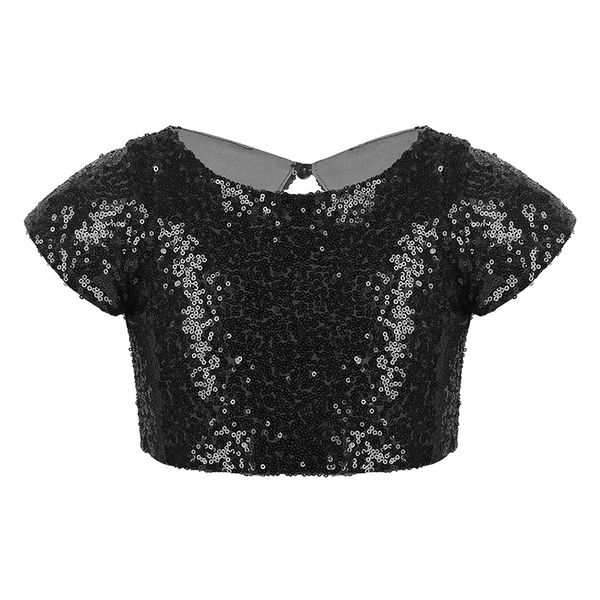 kids girls cap sleeves sparkly sequins keyhole back crop for dance stage performance birthday party daily wear clothes, Blue
kids girls cap sleeves sparkly sequins keyhole back crop for dance stage performance birthday party daily wear clothes, Blue