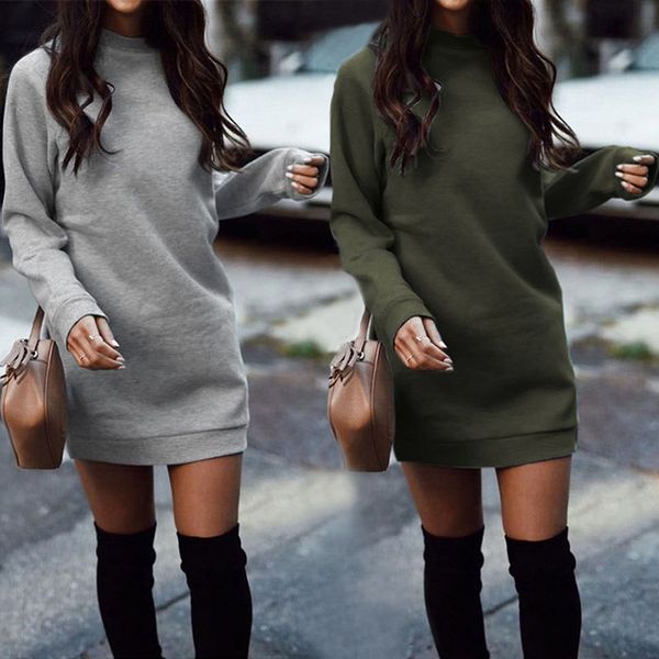 2019 autumn winter dresses women long sleeve o-neck black green dress mini short casual cotton dress fashion ladies solid, Black;gray
2019 autumn winter dresses women long sleeve o-neck black green dress mini short casual cotton dress fashion ladies solid, Black;gray