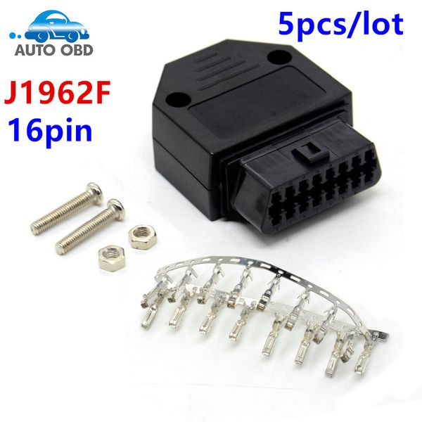 

5pcs/lot car diagnostic tool j1962f obd2 16 pin female connector obdii 16pin connector adaptor ing