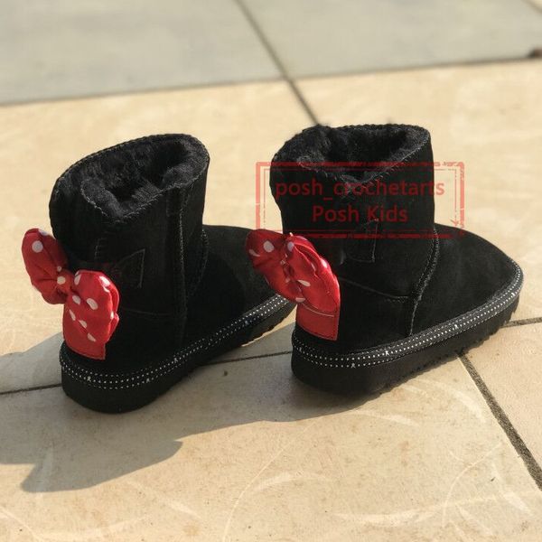 mice snow boots for toddler girls winter footwear genuine leather booties sold with box, Black;grey
mice snow boots for toddler girls winter footwear genuine leather booties sold with box, Black;grey