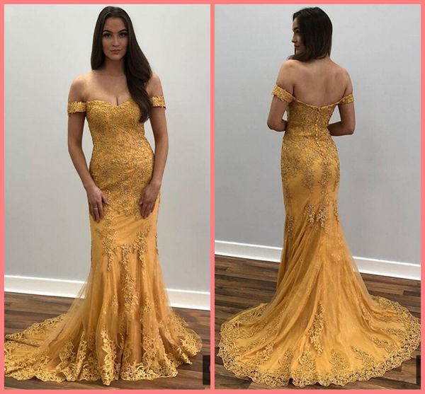 2019 new arrival gold lace appliques mermaid evening dresses off the shoulder v neckline beaded sequins formal evening gowns sale, Black;red
2019 new arrival gold lace appliques mermaid evening dresses off the shoulder v neckline beaded sequins formal evening gowns sale, Black;red
