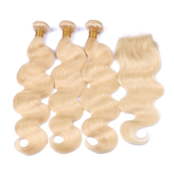 613 blonde bundles with closure 3 bundles brazilian body wave virgin human hair weave weft with 4x4 closure with pre plucked baby hair, Black;brown
613 blonde bundles with closure 3 bundles brazilian body wave virgin human hair weave weft with 4x4 closure with pre plucked baby hair, Black;brown