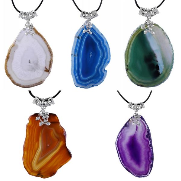 tumbeelluwa natural irregular geode drusy onyx slice pendant necklace with leather cord,healing crystal quartz fashion jewelry, Silver
tumbeelluwa natural irregular geode drusy onyx slice pendant necklace with leather cord,healing crystal quartz fashion jewelry, Silver