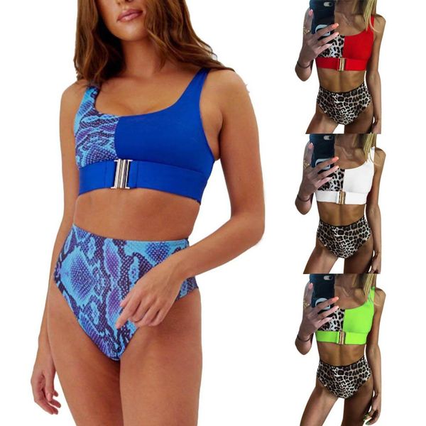 summer lady leopard snakeskin patchwork two-piece bikini set high waist swimsuit, White;black
summer lady leopard snakeskin patchwork two-piece bikini set high waist swimsuit, White;black