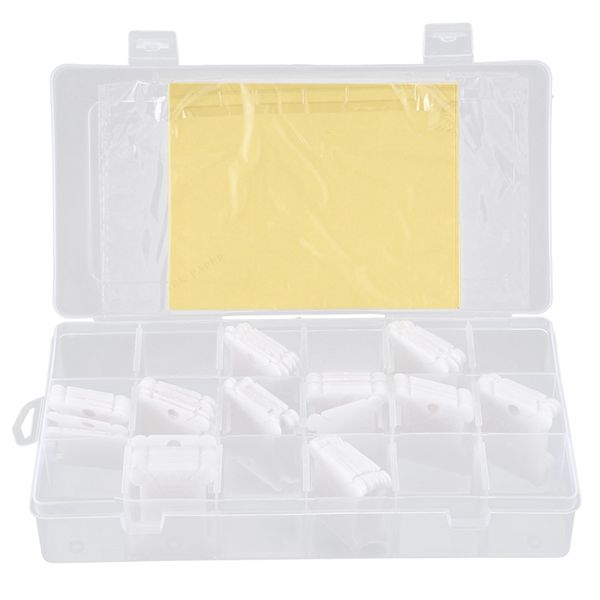 embroidery floss organizer box - 17 compartments with 100 hard plastic floss bobbins and 480 number stickers. (full set, Black
embroidery floss organizer box - 17 compartments with 100 hard plastic floss bobbins and 480 number stickers. (full set, Black