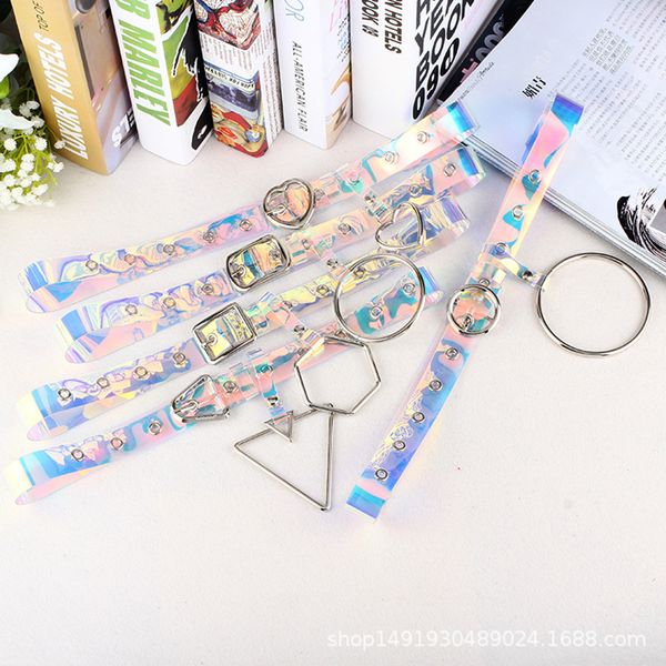 new pattern fashion laser dazzle transparent belt transparent ring heart polygon buckle no punching belt pvc plastic waist seal, Black;brown
new pattern fashion laser dazzle transparent belt transparent ring heart polygon buckle no punching belt pvc plastic waist seal, Black;brown