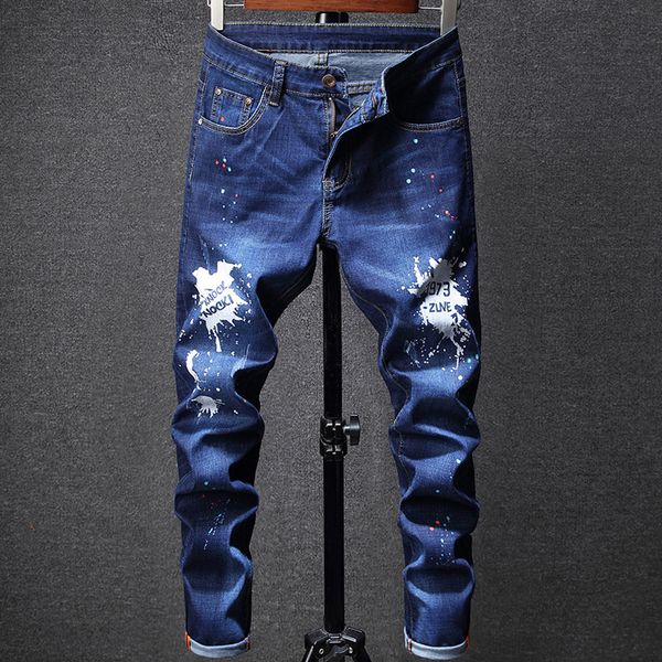 european american style fashion men's jeans blue color colorful paint printed jeans slim fit brand punk pants hip hop men
european american style fashion men's jeans blue color colorful paint printed jeans slim fit brand punk pants hip hop men