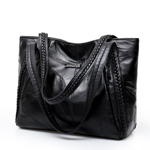 women tote bag genuine sheepskin patchwork casual hand bags big capacity woman shoulder bag large ladies shopping bags 2019