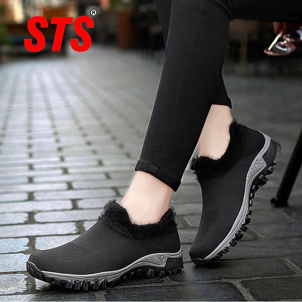 sts women's winter snow shoes winter warm shoe with fur ladies casual shoe waterproof light flats plush outdoor walking footwear, Black
sts women's winter snow shoes winter warm shoe with fur ladies casual shoe waterproof light flats plush outdoor walking footwear, Black