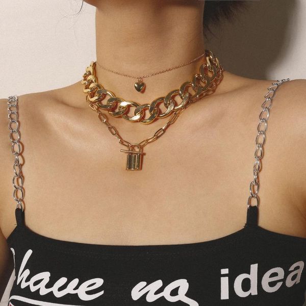 korean style gold necklace for women alloy layered necklace statement lock jewelry accessories trendy, Silver
korean style gold necklace for women alloy layered necklace statement lock jewelry accessories trendy, Silver