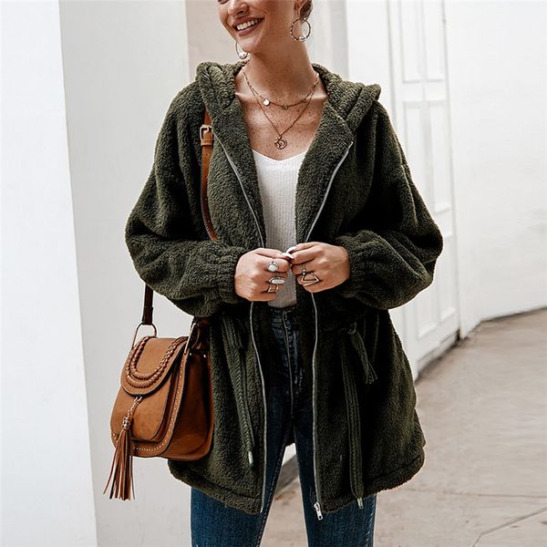 women autumn winter hooded warm plush solid color stitching cotton ladie fashion long sleeve zipper 2019 casual coat outwear 70, Black
women autumn winter hooded warm plush solid color stitching cotton ladie fashion long sleeve zipper 2019 casual coat outwear 70, Black