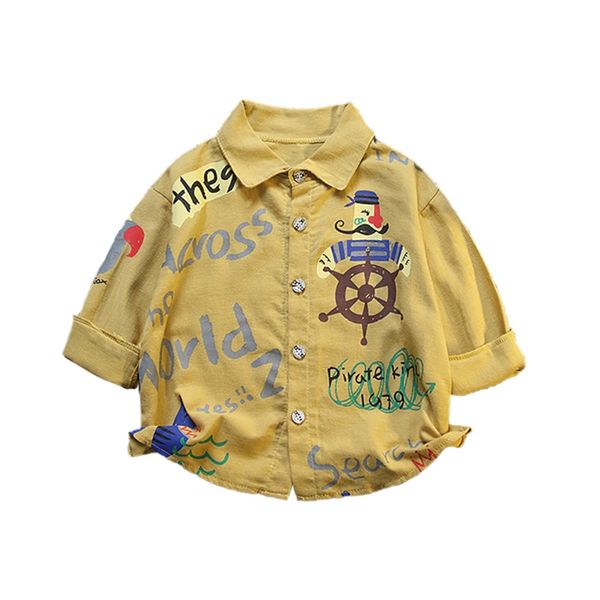 autumn baby boys shirts long sleeve cartoon print shirts kids shirts casual blouse