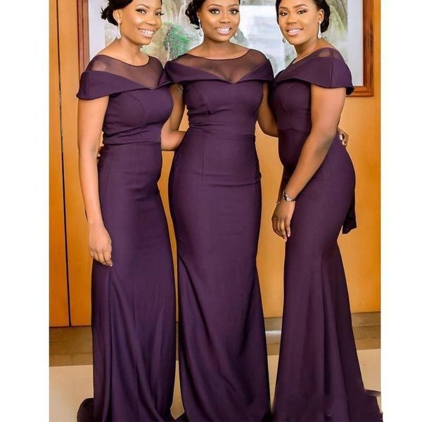 dark purple vintage country african bridesmaids dress sheer neck plus size cap sleeves wedding guest party prom evening party dresses, White;pink
dark purple vintage country african bridesmaids dress sheer neck plus size cap sleeves wedding guest party prom evening party dresses, White;pink