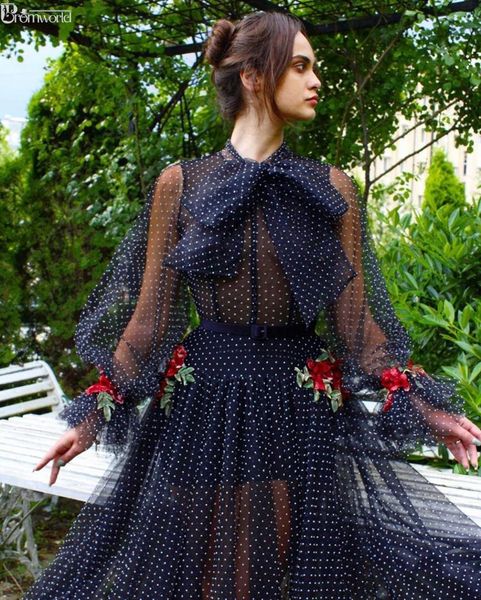 party dresses stunning navy blue illusion long sleeve evening dress a-line high neck flowers prom with bow abiye gece elbisesi, White;black
party dresses stunning navy blue illusion long sleeve evening dress a-line high neck flowers prom with bow abiye gece elbisesi, White;black