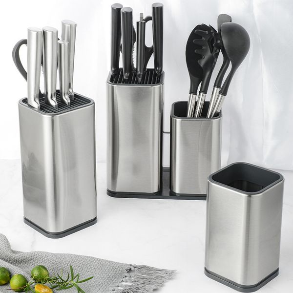 random stainless steel knife holder with cutting board creative knife holder kitchen supplies knife holder storage bucket
random stainless steel knife holder with cutting board creative knife holder kitchen supplies knife holder storage bucket