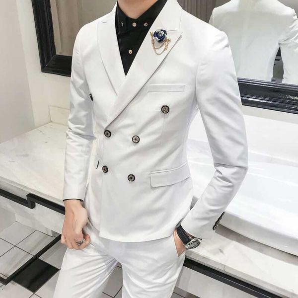 slim fit men suits for wedding groom tuxedo white business suits man blazer peak lapel bridegroom jacket 2 piece(coat+pants)terno masculino, Black;gray
slim fit men suits for wedding groom tuxedo white business suits man blazer peak lapel bridegroom jacket 2 piece(coat+pants)terno masculino, Black;gray