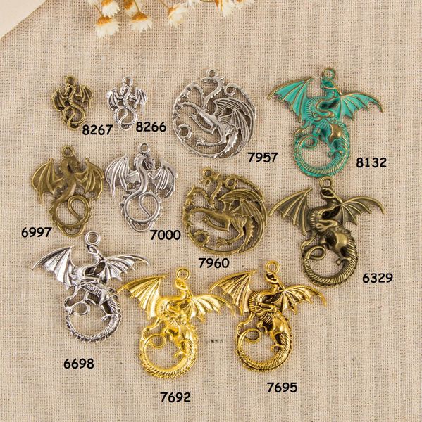 mixture style antique bronze or silver dragon charm pendant fashion jewelry gift
mixture style antique bronze or silver dragon charm pendant fashion jewelry gift