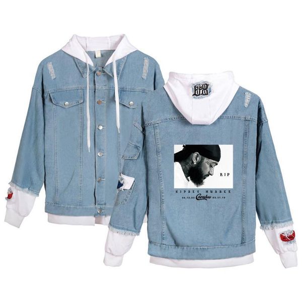 rapper jackets hooded fake 2pcs r.i.p hiphop casual street jacket men nipsey hussle teenager coats denim, Black;brown
rapper jackets hooded fake 2pcs r.i.p hiphop casual street jacket men nipsey hussle teenager coats denim, Black;brown
