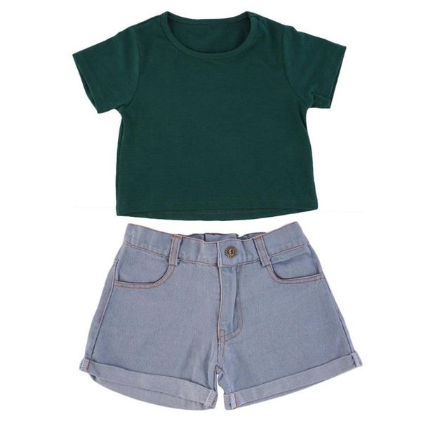 soft fashion children girls boys cute green t-shirt + jeans pants suit set, White
soft fashion children girls boys cute green t-shirt + jeans pants suit set, White