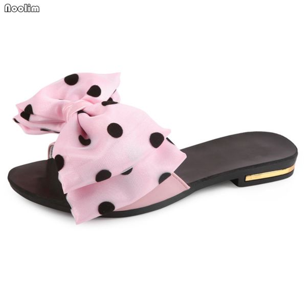sweet bow-knot flip flops fashion polka dot slippers flat shoes women outside summer beach slides shoes bathroom home, Black
sweet bow-knot flip flops fashion polka dot slippers flat shoes women outside summer beach slides shoes bathroom home, Black