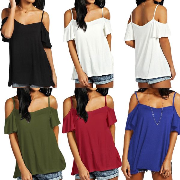 women summer basic t-shirt off shoulder short sleeve solid color casual loose shirts dari bahu celana pendek kemeja longgar camisas sue, White
women summer basic t-shirt off shoulder short sleeve solid color casual loose shirts dari bahu celana pendek kemeja longgar camisas sue, White