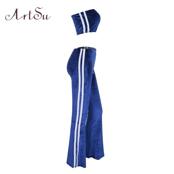strapless striped romper crop flare pant tracksuit sets women two piece set spring fashion velvet overalls female convention, Gray
strapless striped romper crop flare pant tracksuit sets women two piece set spring fashion velvet overalls female convention, Gray