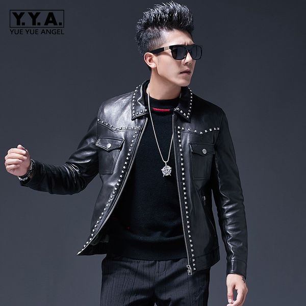 luxury designer mens sheepskin genuine leather punk rivet jacket slim fit beading motor biker coats chaqueta cuero hombre 4xl, Black
luxury designer mens sheepskin genuine leather punk rivet jacket slim fit beading motor biker coats chaqueta cuero hombre 4xl, Black