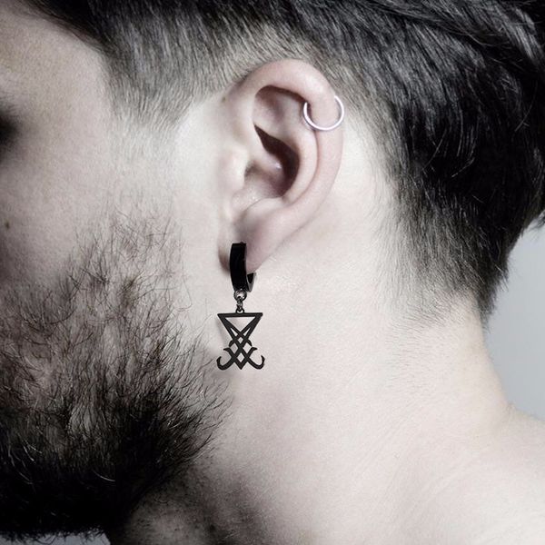 earrings sigil of lucifer satanic symbol seal of satan in black stainless steel demon side lucifer satanic earing jewelry, Golden;silver
earrings sigil of lucifer satanic symbol seal of satan in black stainless steel demon side lucifer satanic earing jewelry, Golden;silver