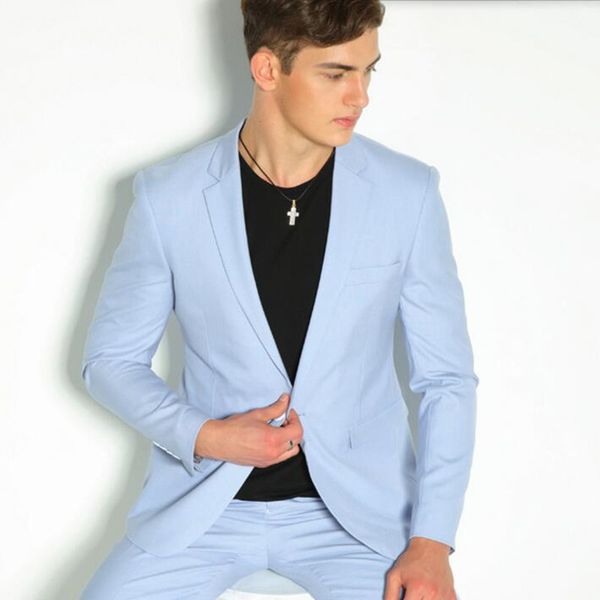 light blue men's casual fashion suits men custom made street party quality suits slim fit wedding tuxedo ternos masculino, White;black
light blue men's casual fashion suits men custom made street party quality suits slim fit wedding tuxedo ternos masculino, White;black