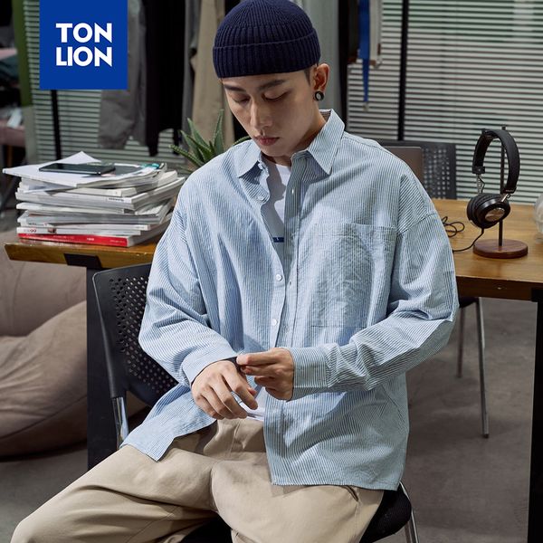 tonlion mens long sleeve striped shirts for men spring fashion casual pinstripe shirt for man light blue loose blouse 2020 new, White;black
tonlion mens long sleeve striped shirts for men spring fashion casual pinstripe shirt for man light blue loose blouse 2020 new, White;black