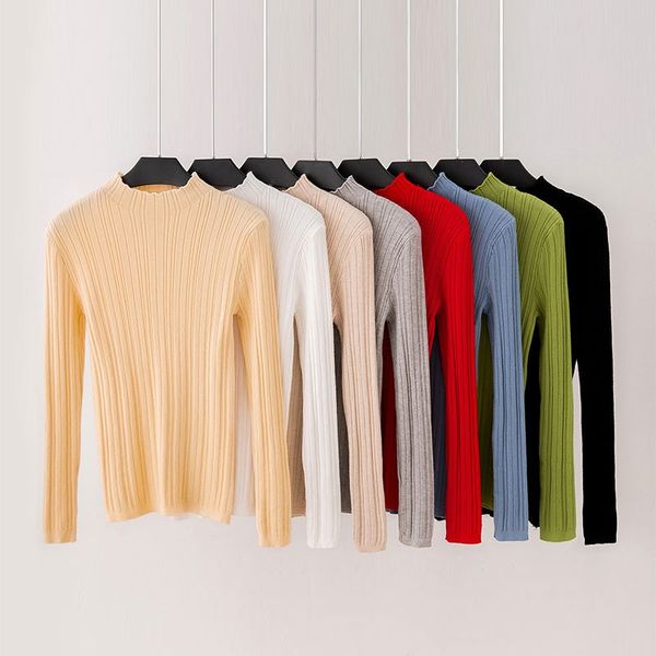 2019 autumn winter women sweaters slim long-sleeved pullover female solid turtleneck knitted sweater jumper pull femme jersey, White;black
2019 autumn winter women sweaters slim long-sleeved pullover female solid turtleneck knitted sweater jumper pull femme jersey, White;black