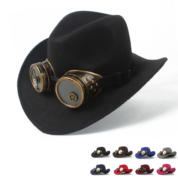 2019 steampunk cowboy hat for women men wool hollow western outblack сомбреро hombre джаз cap размер 56-58
2019 steampunk cowboy hat for women men wool hollow western outblack сомбреро hombre джаз cap размер 56-58