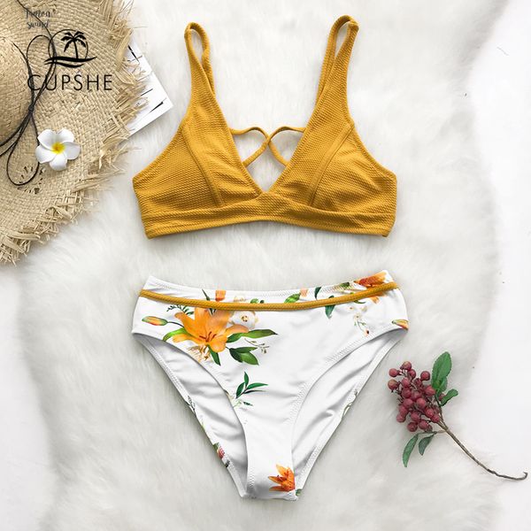 triangle floral print bikini sets women cross yellow two pieces swimsuits 2019 girl bathing suits swimwear, White;black
triangle floral print bikini sets women cross yellow two pieces swimsuits 2019 girl bathing suits swimwear, White;black