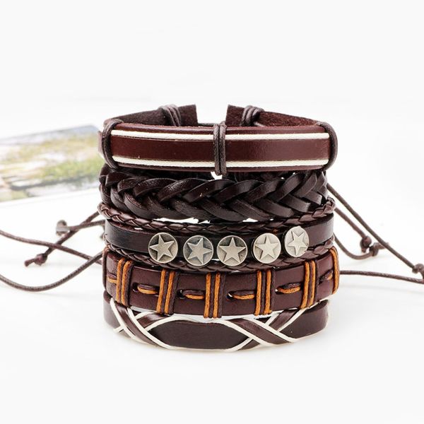 korean fashion 5pcs/set multilayer men male pu leather braided bracelet casual bracelet jewelry birthday gift, Golden;silver
korean fashion 5pcs/set multilayer men male pu leather braided bracelet casual bracelet jewelry birthday gift, Golden;silver