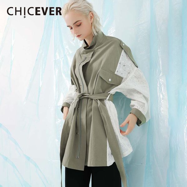 chicever casual patchwork lace trench coat female stand collar long sleeve high waist lace up women's windbreakers 2020 fashion, Tan;black
chicever casual patchwork lace trench coat female stand collar long sleeve high waist lace up women's windbreakers 2020 fashion, Tan;black