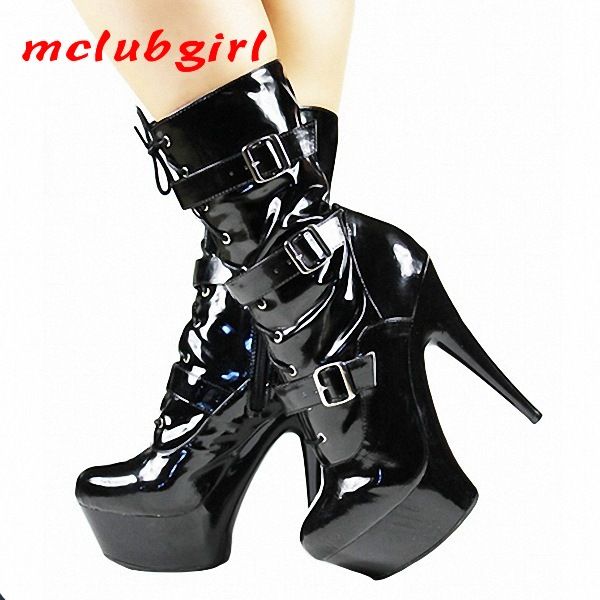 mclubgirl 15cm super high-heeled belt button women's boots black bright painted shoes -ancient spring autumn shoes lyp
mclubgirl 15cm super high-heeled belt button women's boots black bright painted shoes -ancient spring autumn shoes lyp