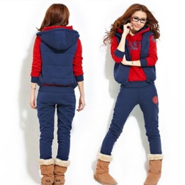 2019 female ladies women's sweatshirt vest pants 3 pieces set plus velvet thickening plus size casual nice suit wholesale, Black
2019 female ladies women's sweatshirt vest pants 3 pieces set plus velvet thickening plus size casual nice suit wholesale, Black