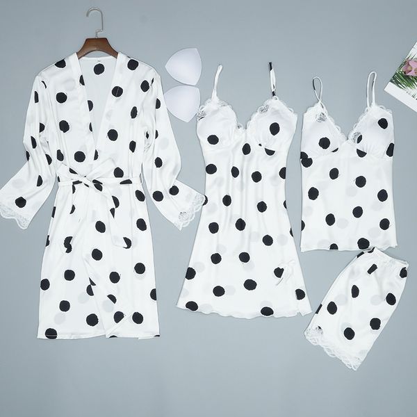 white womans 4pc pajamas strap pants suit sleepwear sets spring home wear nightwear kimono robe bath gown bathrobe, Black;red
white womans 4pc pajamas strap pants suit sleepwear sets spring home wear nightwear kimono robe bath gown bathrobe, Black;red