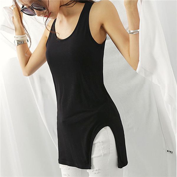 summer tank women sleeveless side split long vest ladies white / black casual shirt women, Black;white
summer tank women sleeveless side split long vest ladies white / black casual shirt women, Black;white