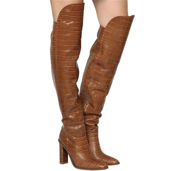 thigh high boots women alligator leather winter botas thick high heel over the knee boots plus size 34-44 black brown red
thigh high boots women alligator leather winter botas thick high heel over the knee boots plus size 34-44 black brown red