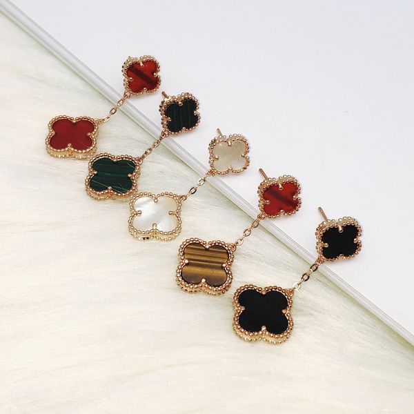 japan and south korea new double flower five clover earrings women's high-quality luxury fashion wild golden explosion earrings jewelry, Silver
japan and south korea new double flower five clover earrings women's high-quality luxury fashion wild golden explosion earrings jewelry, Silver