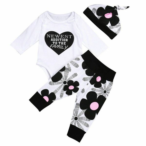newborn kids baby boys girls cotton romper pants hat 3pcs outfits set 0-18m, White
newborn kids baby boys girls cotton romper pants hat 3pcs outfits set 0-18m, White